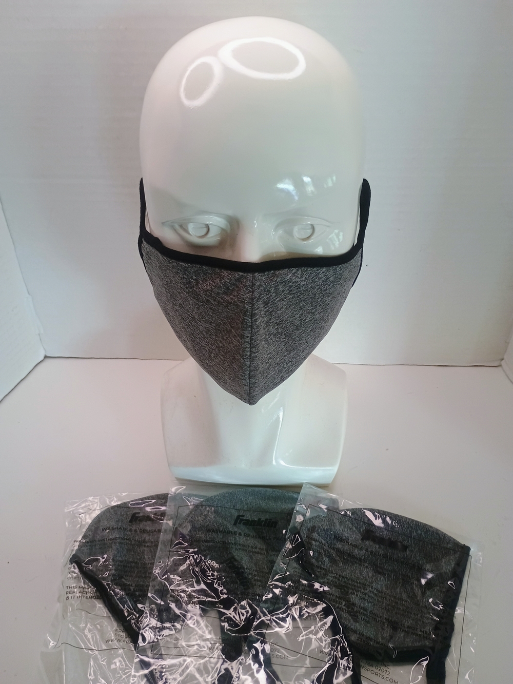 Soft Cotton Face Mask *Gray* Reusable Cloth by Franklin Lot of 4